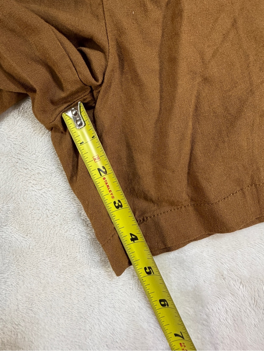 Alexander Jordan High-Waist Rust Elastic-Ruched Women's Shorts - Small - Picture 8 of 8